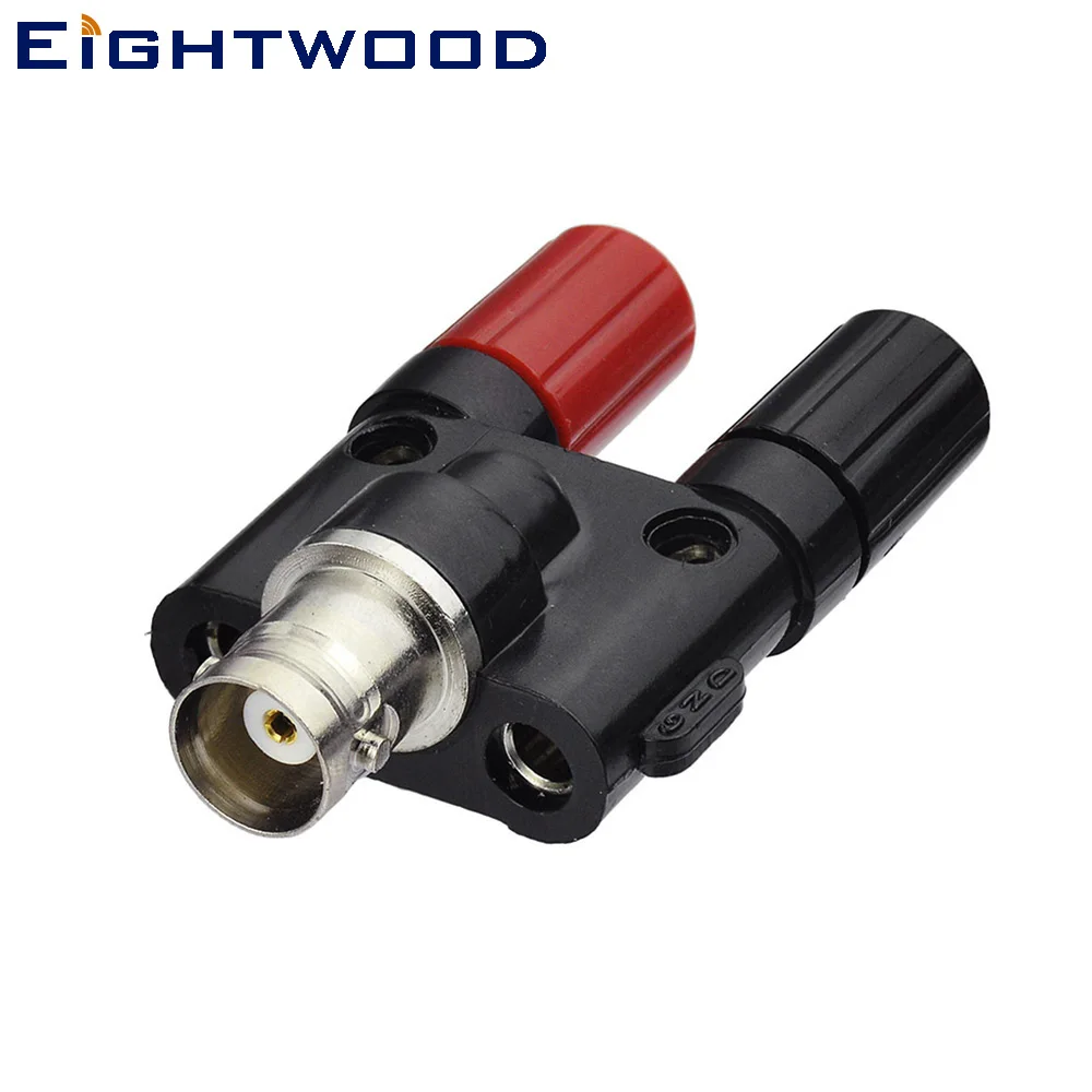 

Eightwood 5PCS BNC to Dual BANANA RF Coaxial Adapter BNC Jack Female to Dual BANANA Jack Female U-Shape Connector Between Series