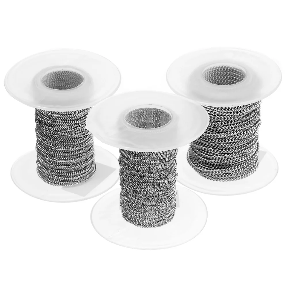 10 Yard/lot Stainless Steel Chain Bulk Silver/Gold color Width 1mm 1.5mm 2mm 2.5mm  Link Chain for DIY Necklace Jewelry Making image 5