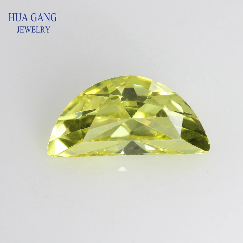 Olive Yellow Moon Shape Cubic Zirconia Brilliant Cut Loose CZ Stone Synthetic Gems Beads For Jewelry 3x5~6x12mm