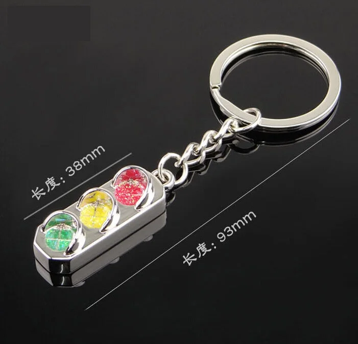 Hot Sale Luxury metal Metal Keychain Car Key Chain Key Ring Traffic Light Mini chain pendant For Man Women Gift wholesale 17287