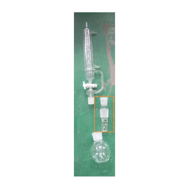 

Extraction apparatus improved,Soxhlet with coled-bulb condenser and ground glass joints,with PTFE switch valve,Flask 250ml