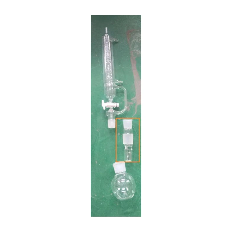 Extraction apparatus improved,Soxhlet with coled-bulb condenser and ground glass joints,with PTFE switch valve,Flask 250ml