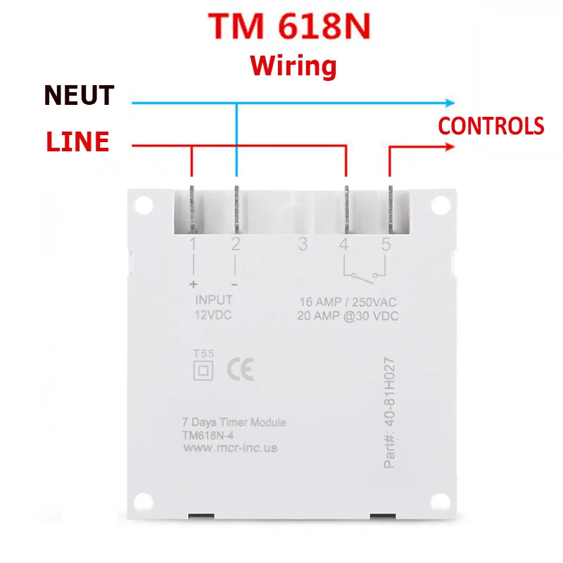 TM618N-4 12V cc 7 giorni programmabile Display LCD digitale Timer Timer interruttore con UL elencato relè all\'interno del regolatore elettrico