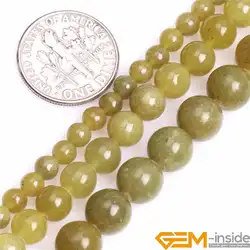 4mm 6mm 8mm A Grade Natural Yellow Olive Jades Round Gem Stone Semi Precious Beads For Jewelry Making 15