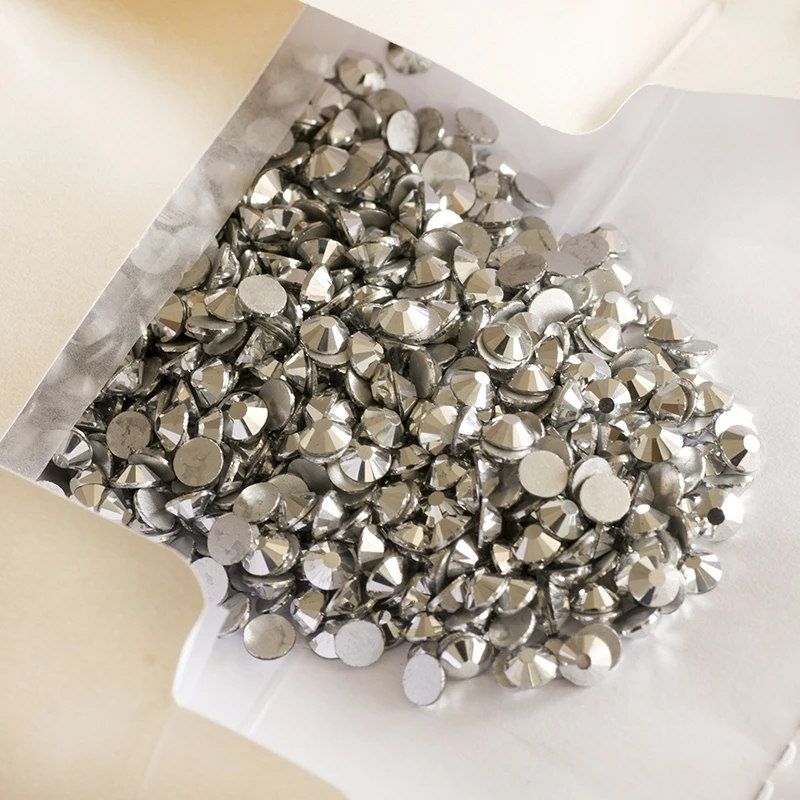 YANRUO 2058NoHF SS3-SS34 Light Chrome DIY Nail Art Flatback Non Hot Fix Strass Crystal Rhinestone For Jewelry Making