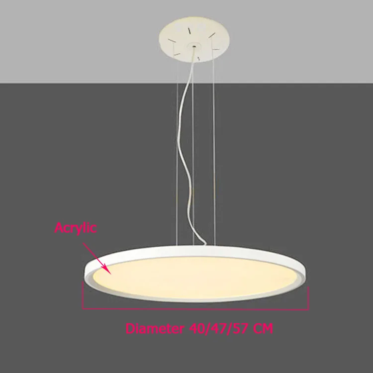 울트라 얇은 LED 펜던트 패널 빛 acrly 펜던트 조명 사무실 식당 pendente ilumina o sala de jantar