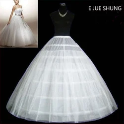 E JUE SHUNG 6 Hoops Two layers tulle Wedding Petticoat Ball Gown Crinoline Slip Underskirt For Wedding Dress Wedding Accessories