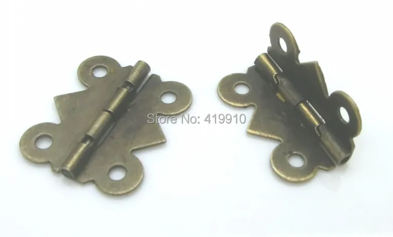 Free Shipping-50pcs Antique Bronze 4 Holes Door Butt Hinges 20x24mm,Wide Size:19mm-20mm J1245