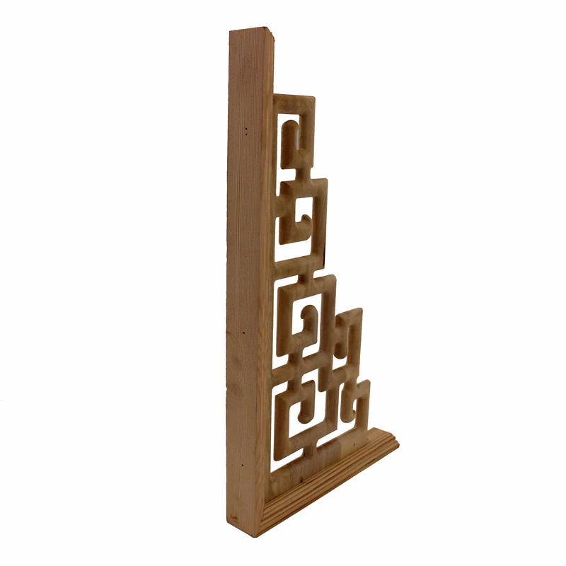 Chinese Style  Home Wedding  Accessories Furniture Appliques Wood Carving Corner Wooden Decor Frame Wall Door Woodcarving Decal