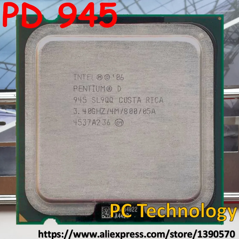 Original Intel Pentium PD 945 desktops pd945 cpu Pentium D 945 3.4GHz 4M 800MHz LGA775 free shipping ship out within 1day