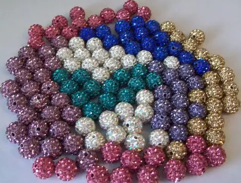 

Free Shipping!10 mm 450pcs/lot Mix 25 color Fasion CZ Disco Ball Beads crystal Crystal.