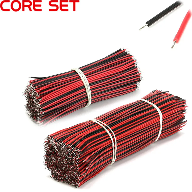 50Pcs/lot Red Black Abreast Line 26AWG 80mm 150MM length LED Line Connecting Tin Plating Wire DIY 2P Electronic Wire Welding