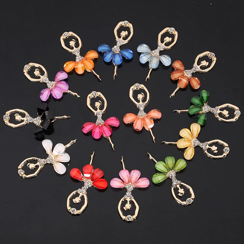 2016New 80Pcs Ballet Dancing Girl Rhinestone Button for DIY Hair Accessories or Decorative Phone Case ZJ99