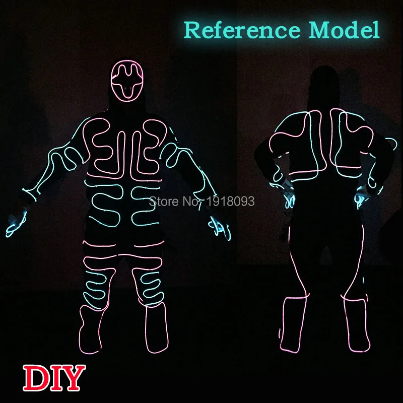 Hot Sales EL Wire Glowing Suit American Talent Show DIY Clothes Material for Party Show Decor