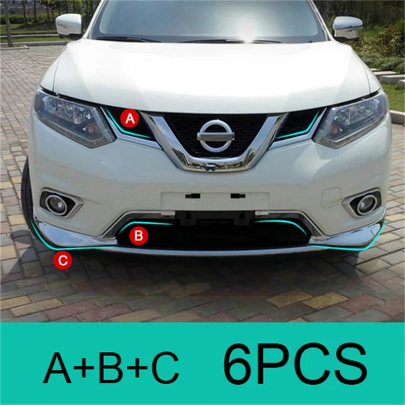 Car Stying For Nissan X-Trail X Trail T32 2014 2015 2016 Car Front Grille Grill Cover Trim ABS Chrome Decorative Accessories