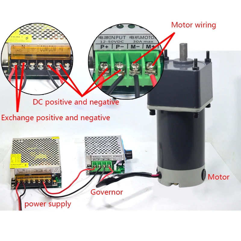 Imagem -03 - Motor Micro Motor de Velocidade Ajustável 5d60gn-c 60 w de Baixa Velocidade do Motor Redutor de Velocidade e Motor de Baixa Velocidade 12 v 24 v dc