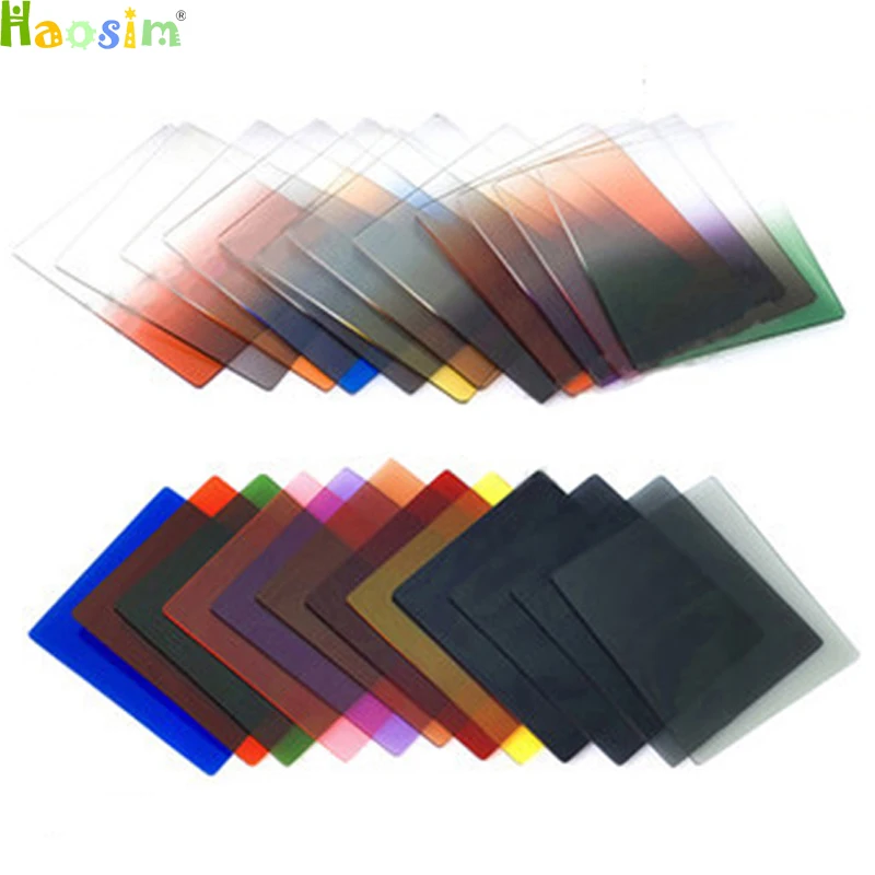 24 square Color Filters full color filters+Graduated color filers for Cokin P