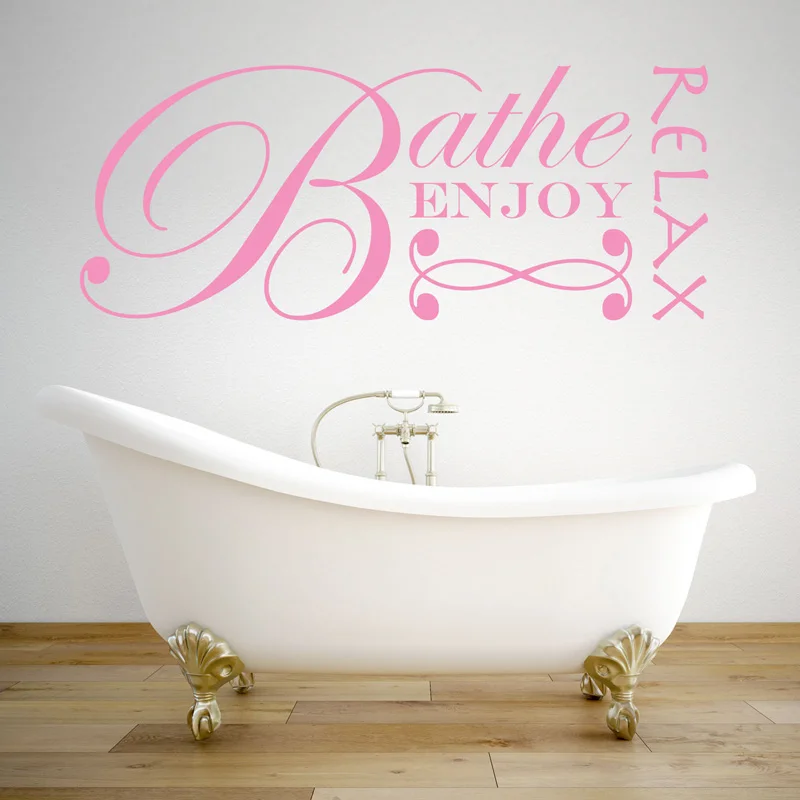 Pegatinas de diseño para decoración de pared, calcomanías de vinilo para relajarse y disfrutar del baño, arte de pared de baño, decoración del hogar, póster de 30 cm x 70 cm