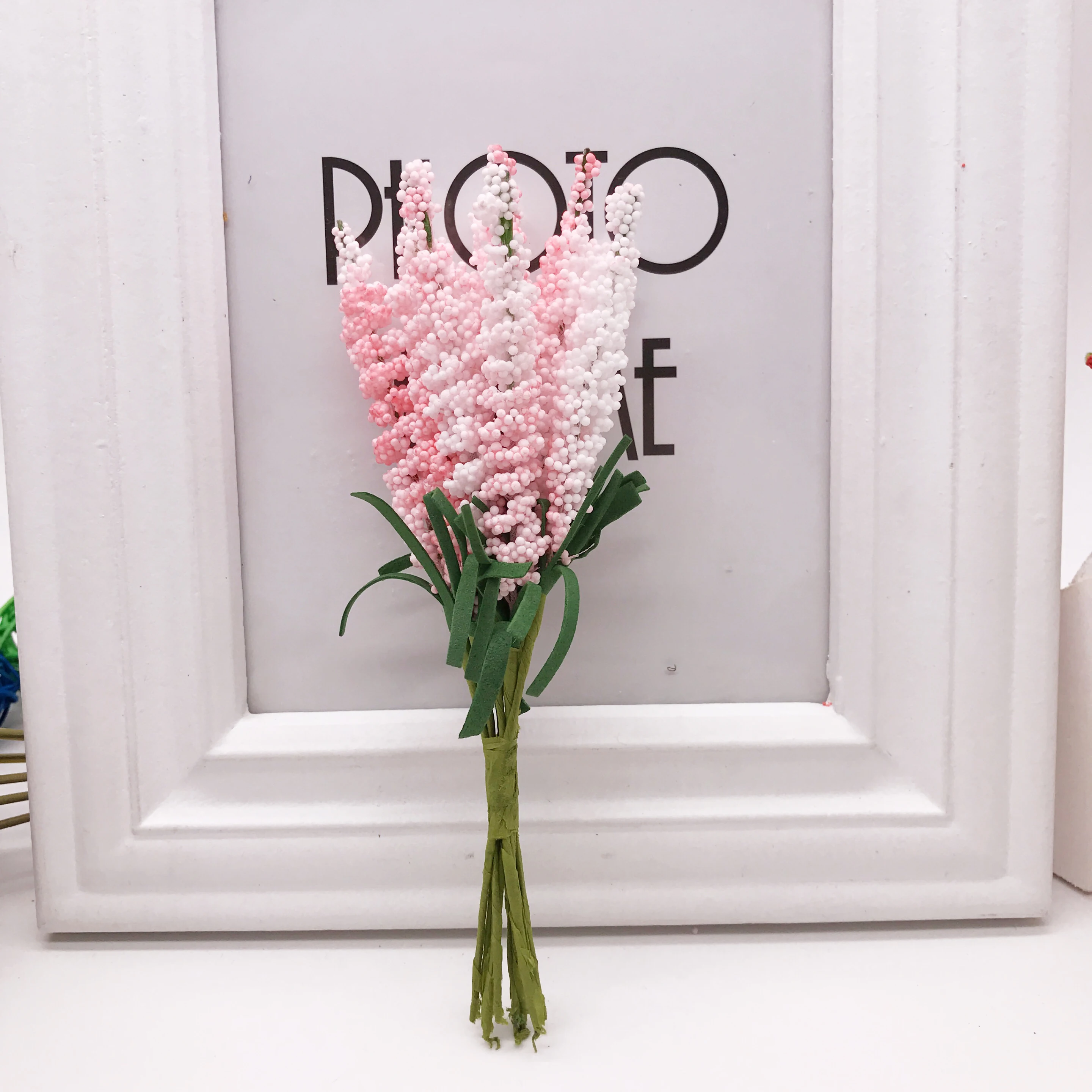 10Pcs/lot Mini PE Lavender Artificial Flowers for Wedding Home Decoration DIY Craft Gift Bride Wreath Scrapbooking Fake Flower