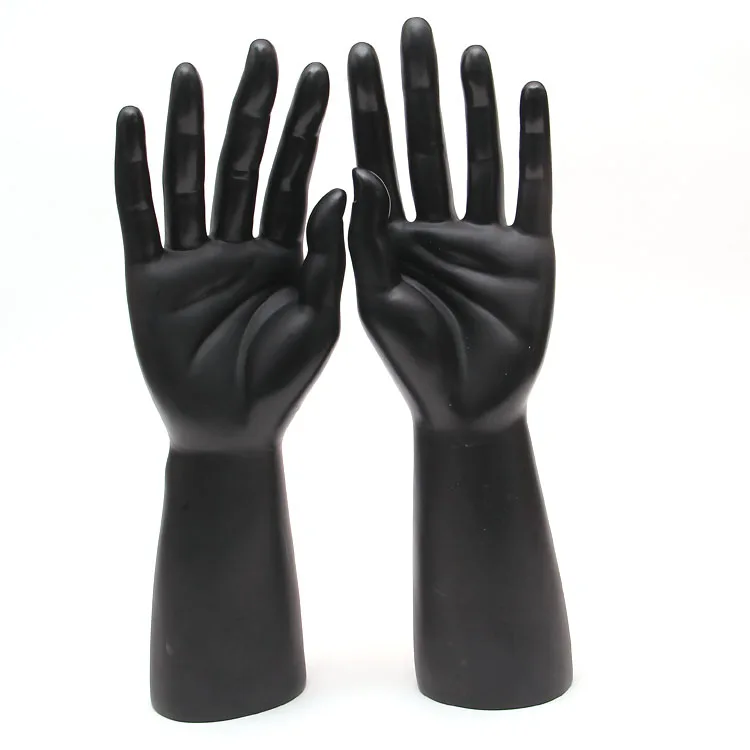 

One Pair PE Male Mannequin Hand, Realistic Black Manikin Dummy Hands For Gloves Display