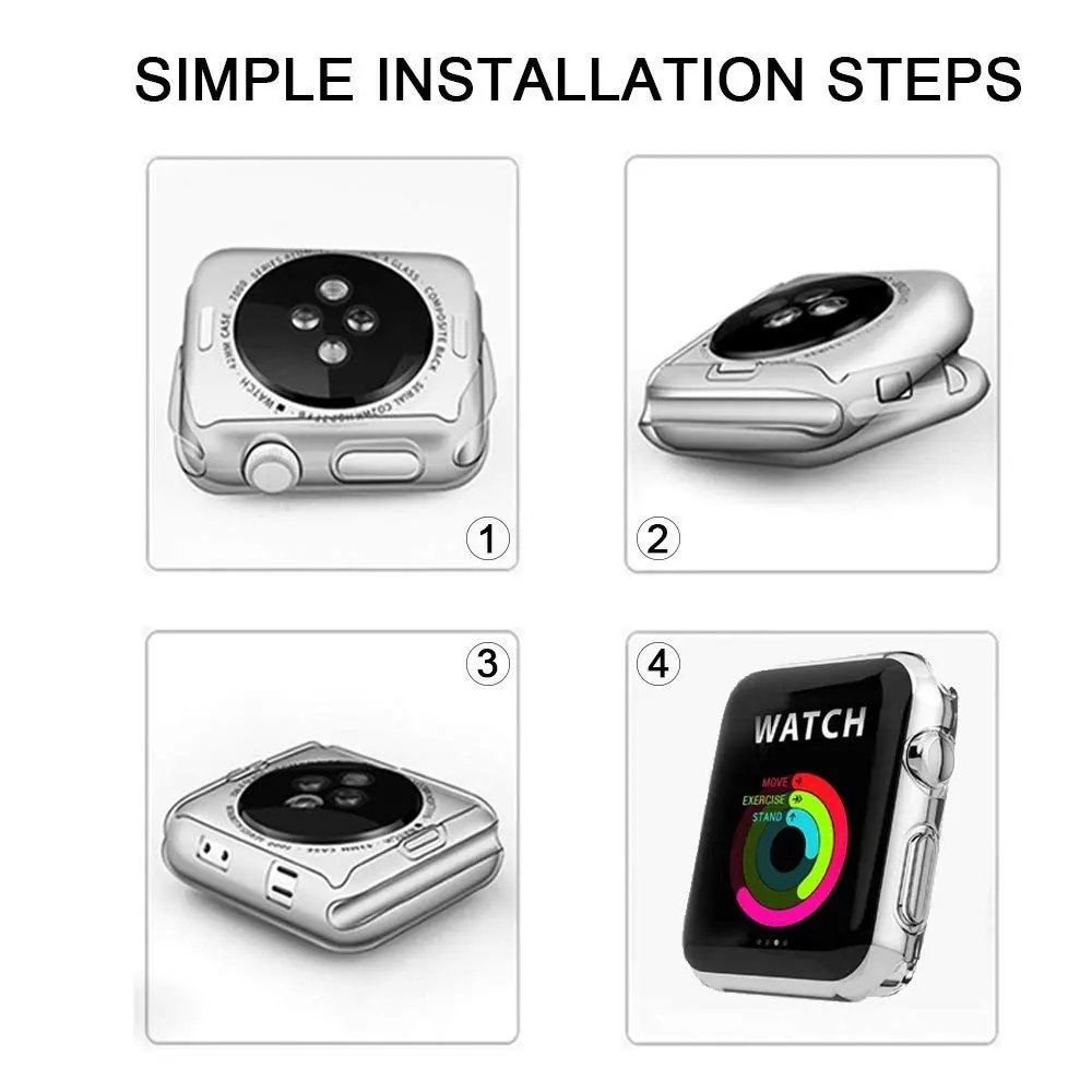 الذكية ووتش حالة ل أبل ووتش سلسلة 2/3 ، 2-حزمة جميع حول الغطاء الواقي حالة حامي الشاشة ل IWatch 2/3