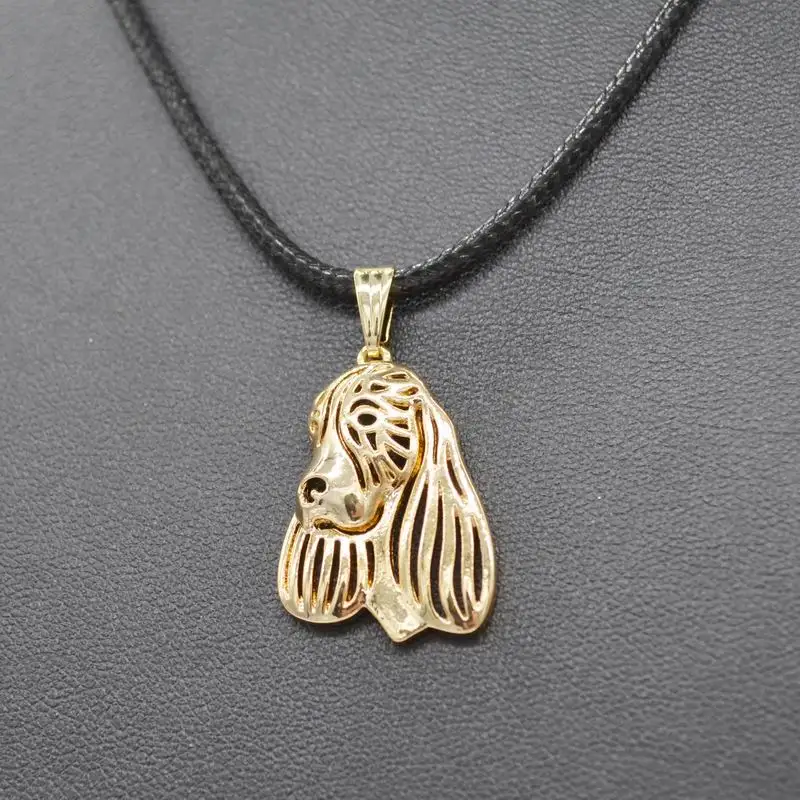 Female Alloy Pet Dog Pendant Necklaces Women\'s English Springer Spaniel Necklaces