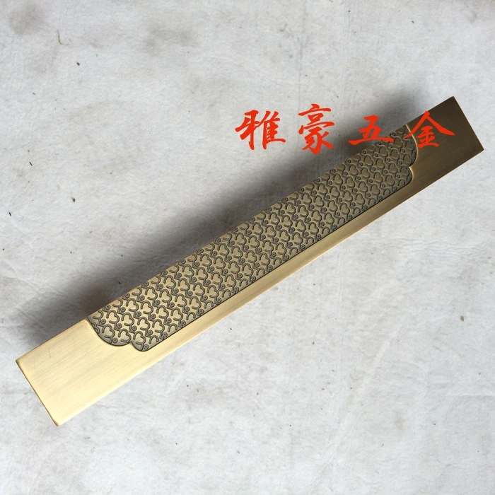 Wooden handle Hotel auspicious clouds Chinese antique glass door handle door handle modern handle