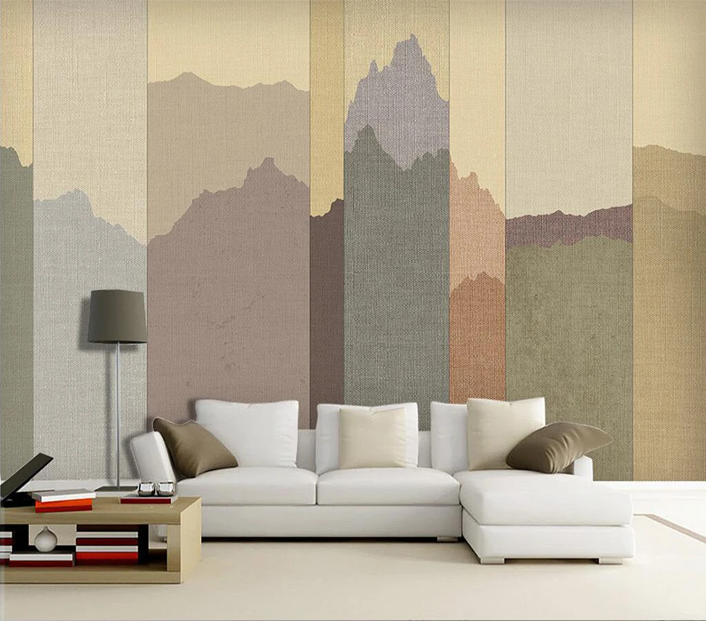 Decorative wallpaper Abstract linen fabric style background wall