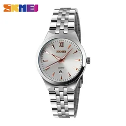 Zegarki ze stali nierdzewnej kobiety luksusowy zegar panie Wrist zegarek dla pary reloj mujer Relogio Feminino kobieta bransoletka SKMEI