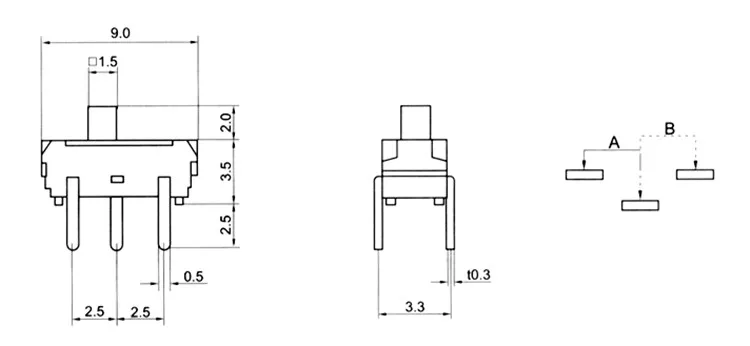 مفتاح تبديل أصلي جديد 100% MSS-22D18A 2 ترس 3pin