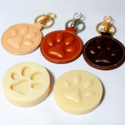 Leather Craft Dog Cat Paw Key Ring DIY Handing Decoration Shape Modeling Plastic Mold with Die Cutting Plastic Mould Set 60mm