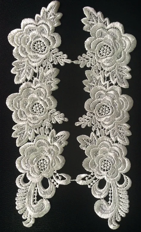 

31.5cm*10cm polyester mirrored embroidery flower applique, embroidery lace patches,veil applique,BQ0725B