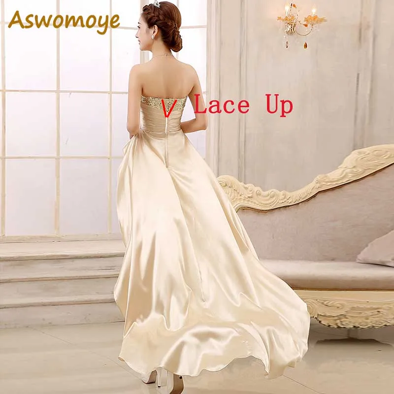 Aswomoy Stunning Evening Dress 2020 Short Front Long Back Sequins Prom Dress Wedding Party Dress vestido de festa robe de soiree