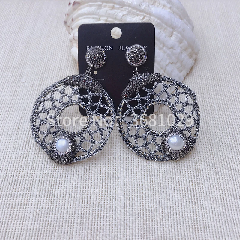 European and American style matching geometric earrings personality earrings pearl earrings female earrings