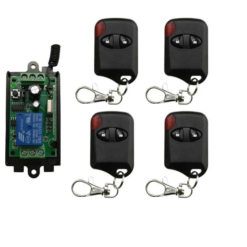 

DC 12V 1 CH 1CH RF Wireless Remote Control Switch System Receiver+cat eye Transmitters ,315/433.92 MHZ Garage Door/lamp