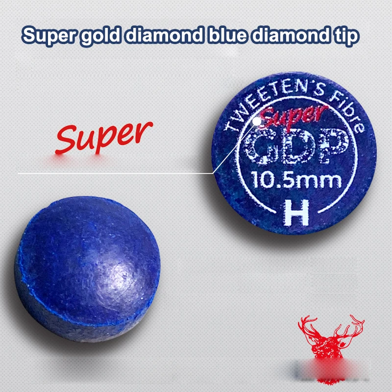 SuperGold Diamond Blue Tip Excellent Pool Cue Tip  Billiards Accessories with Authentic American Blue Diamond Logo