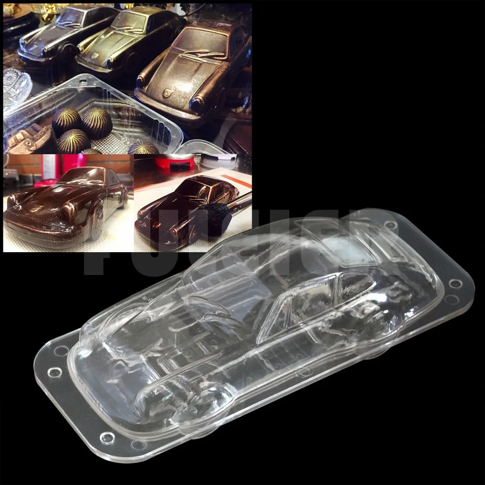 DIY  3D Sports Car 911 Chocolate Candy mold Plastic Belgian Chocolate Handmade Candy Baking Mold