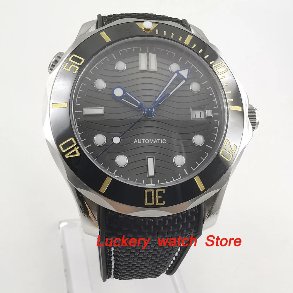 41mm no logo gray dial Luminous saphire glass;black Ceramic Bezel Automatic movement men's watch-BA96