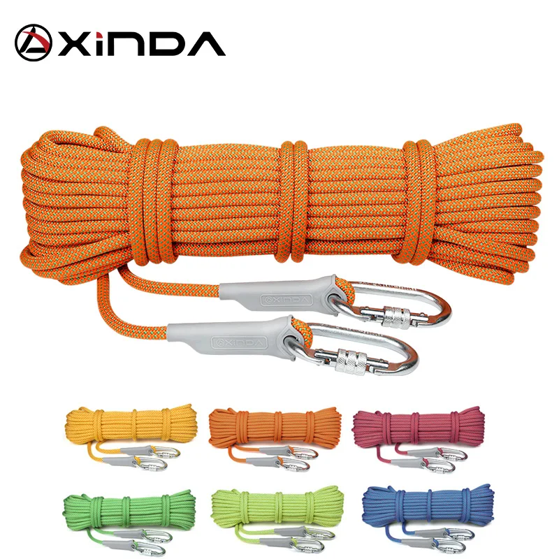 

XINDA 10m Professional Rock Climbing Rope 10.5mm Diameter 5500lbs High Strength Downhill Survival Safety Climbing