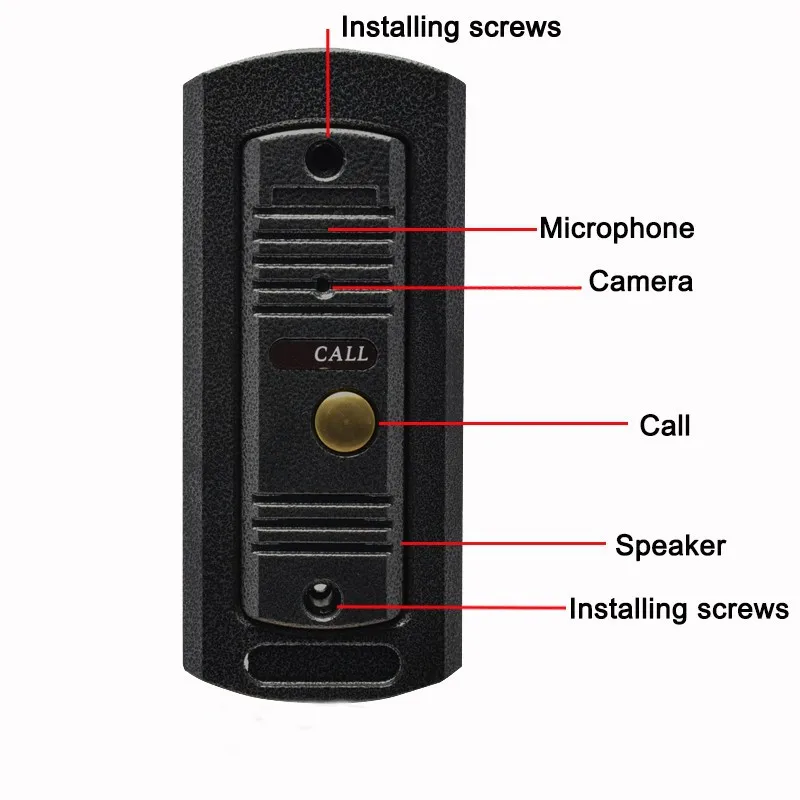 (1 세트) 도어 인터콤 토크백 시스템 HD 카메라 야간 버전 1 대 1 모니터 비디오 도어 폰 액세스 제어 알루미늄