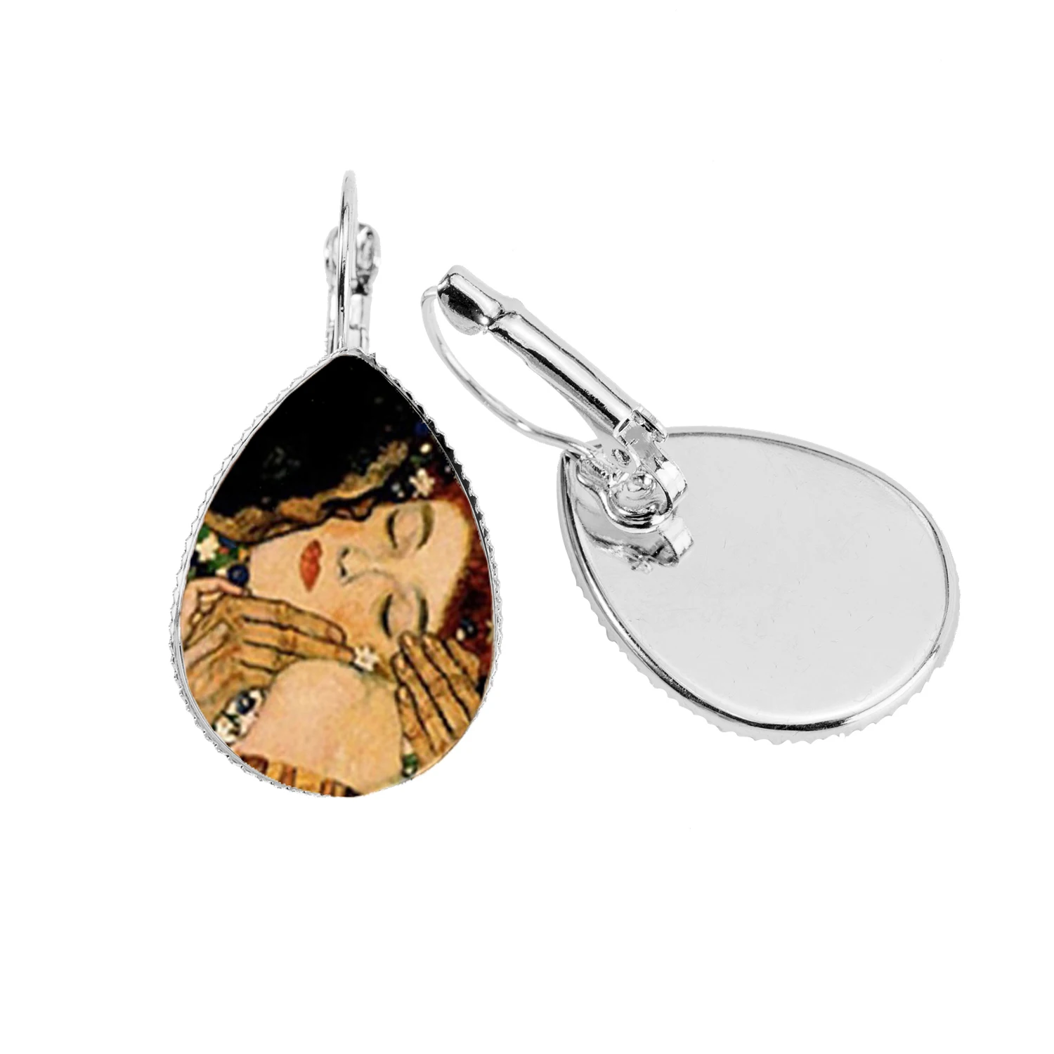 HZSHINLING Classic Van Gogh Painting Tear Drop Earrings Jewelry The Kiss Gustav Klimt  Mothers Love Baby Picture  Drop Women
