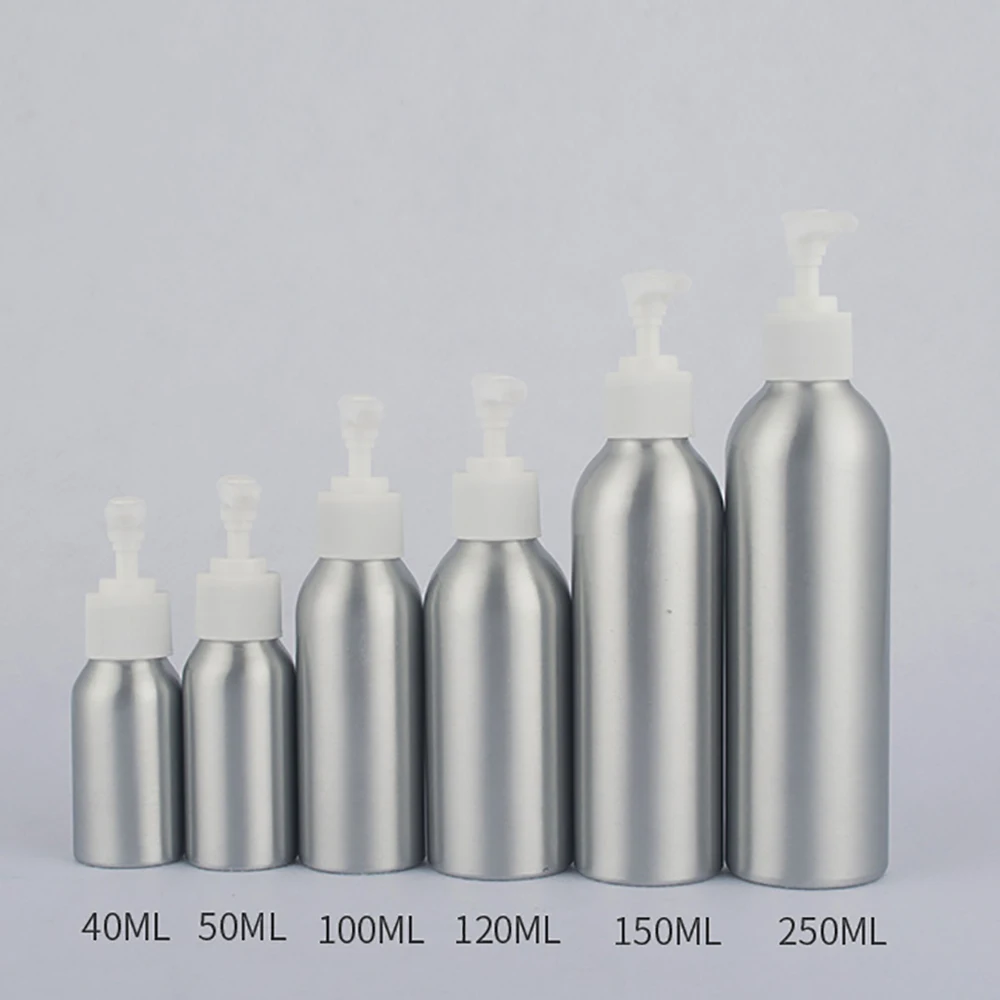 

Wholesale 40ml 50ml Shampoo Aluminum Bottle With White Pump