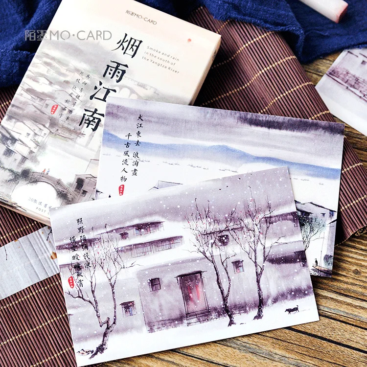 30 sheets/Set Jiangnan Ancient Town Series Postcard /Greeting Card/Message Card/Christmas and New Year gifts Cards