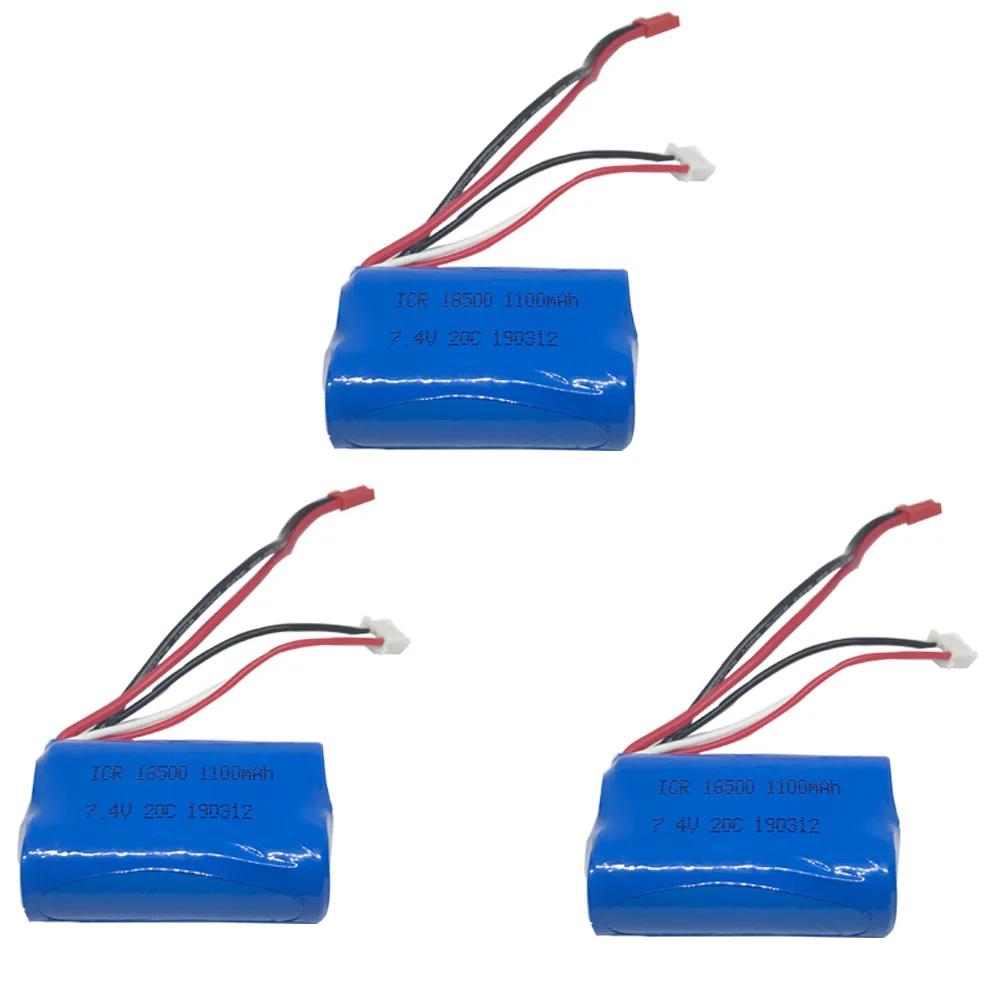 5PCS 7.4V 1100mah Lipo Battery For MJX T10 T11 T34 18500 toys battery for HQ 827 871 7.4 V 1100 mah For RC helicopter toy parts