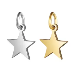 5pcs/Lot Stainless Steel High Polish Star Shaped Charms Pendants for DIY Fashion Jewelry Making Bracelets Necklaces Accessories
