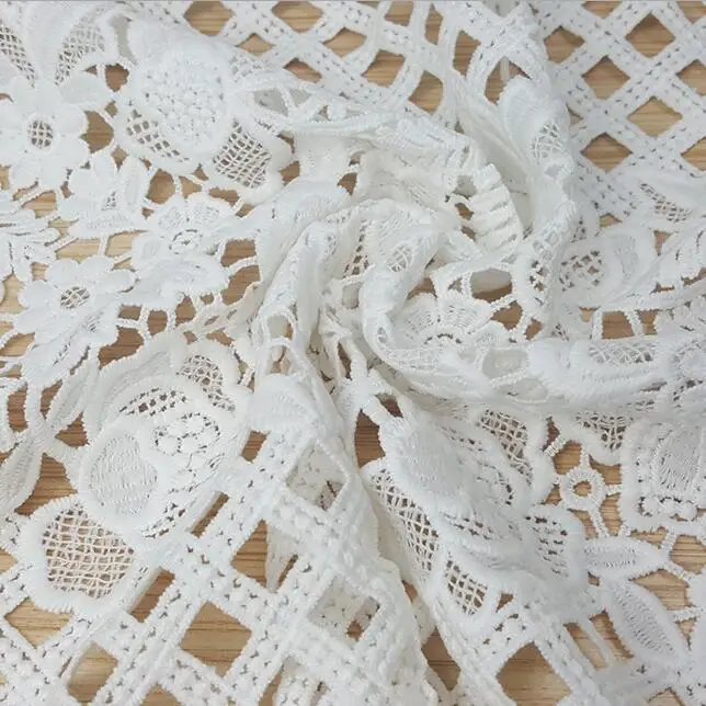 2yards African Lace Fabric 2019 High Quality Milk Silk Embroidered Nigerian Lace Fabric For Women Dress White French Lace Fabric