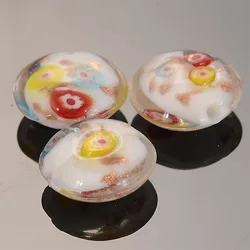 Miasol 5x 20x10mm Milleflori Glass Chamilia Beads Flat Round Disc Glass Lampwork Spacer Beads For Diy Jewelry Making Accessories