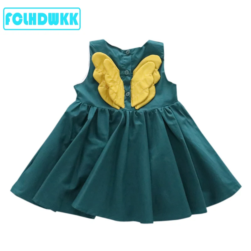 Summer Children Baby Girls Dress Baby Girl Angel  Wings Kids Dresses For Girls Summer Flower Girl Dresses 2 3 4 5 6 Year old