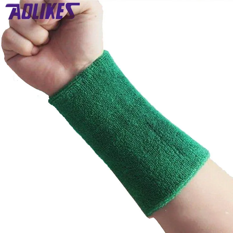 AOLIKES 1 Pcs 15*7.5 Wrist Brace Support Wrap Tennis Wristband Sport Sweatband for Gym Yoga Volleyball Hand Sweat Band polsband