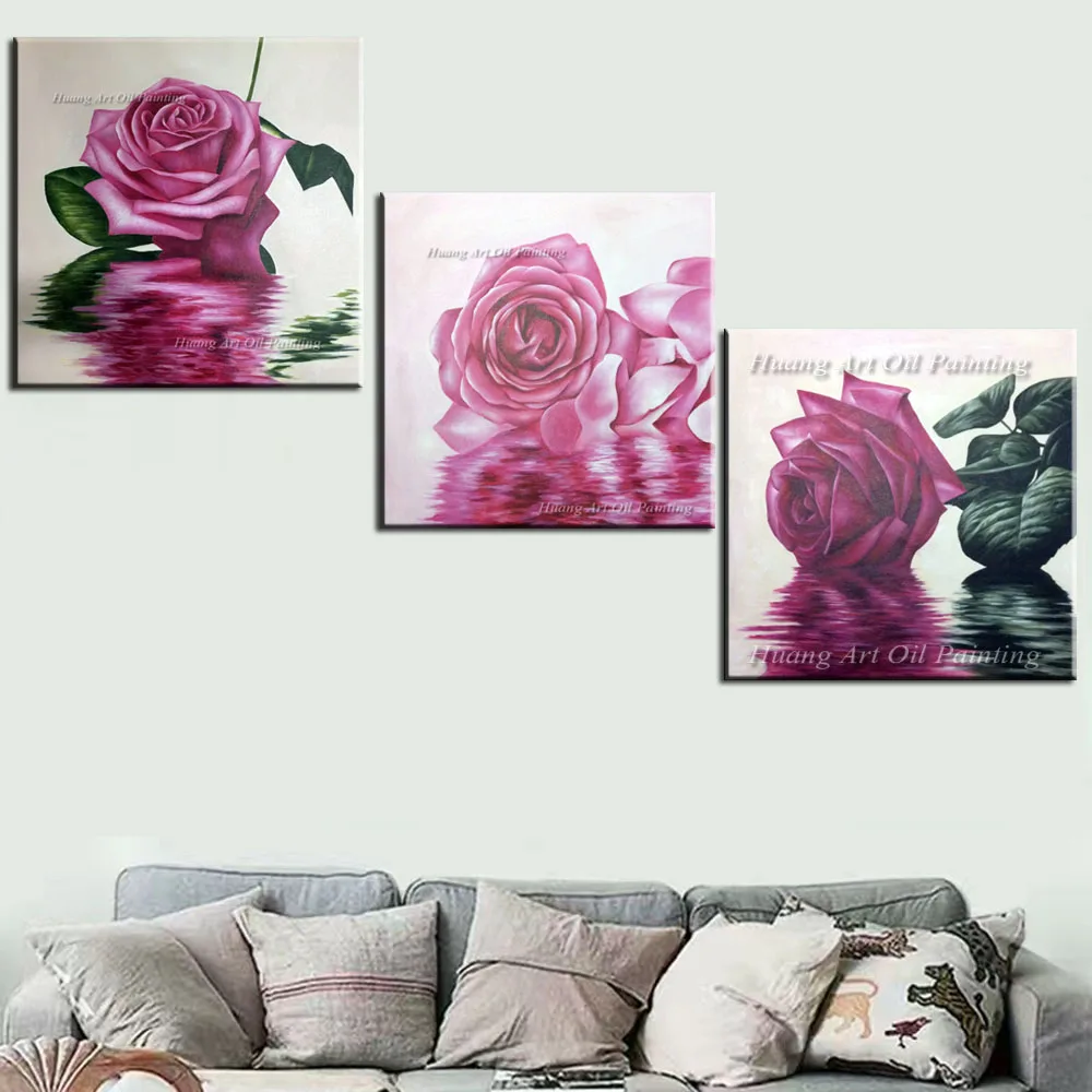 

Fast Delivery Hand Painted Red Rose Oil Painting on Canvas High Quality Paintings in Stock for Home Decor Romantic Lover Flower